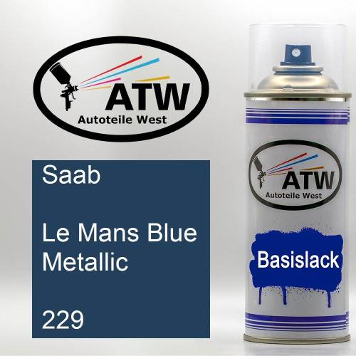Saab, Le Mans Blue Metallic, 229: 400ml Sprühdose, von ATW Autoteile West.